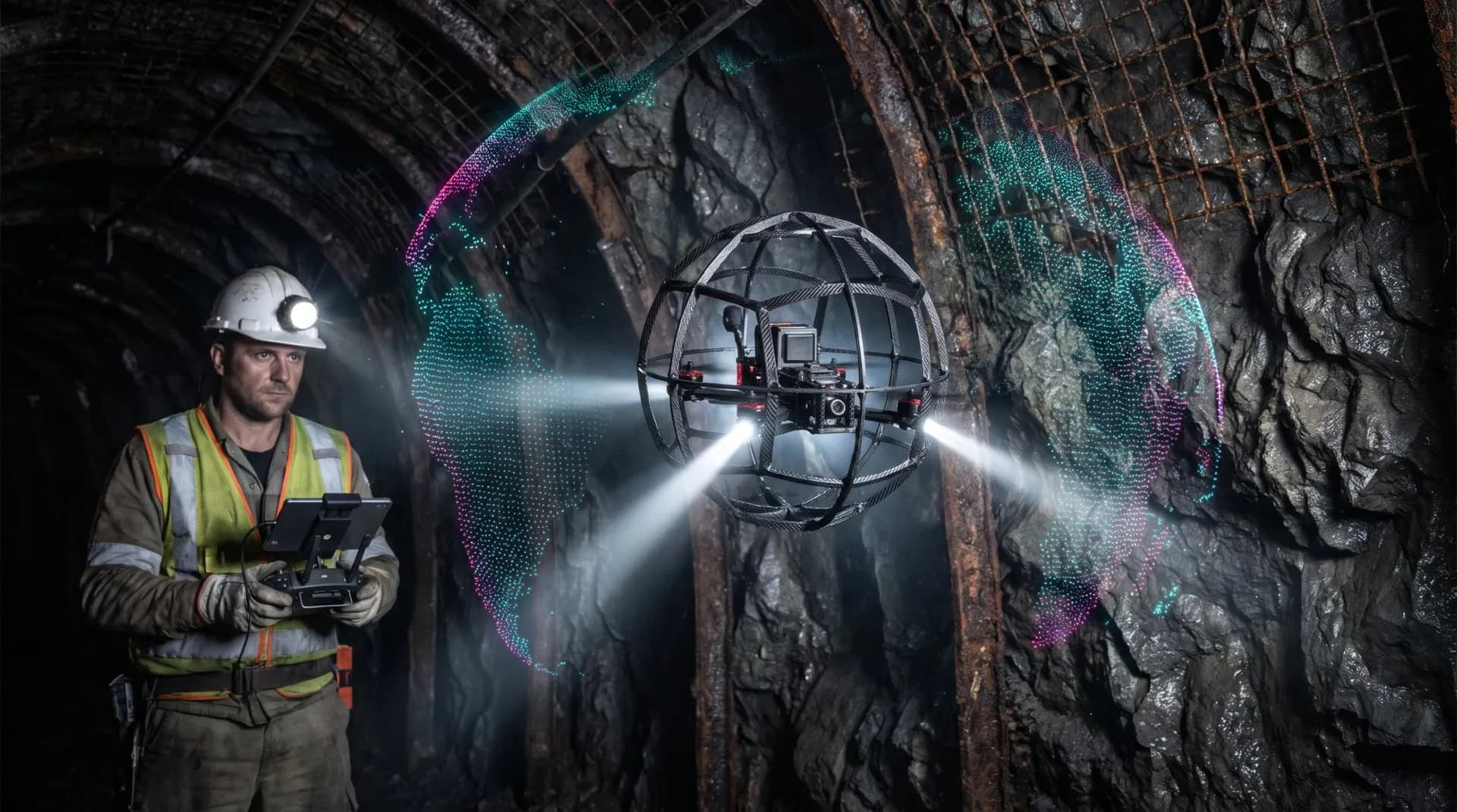 LiDAR y drones en subterránea